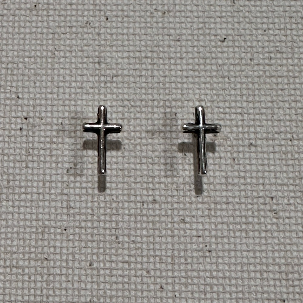 Silver Cross Stud Earrings